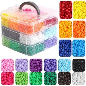 Pony Beads for Bracelets 3600 Pcs Plastic Beads for Friendship Bracelets